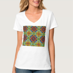 Camiseta African Geometric Mosaic Ankole Style Textile Prin