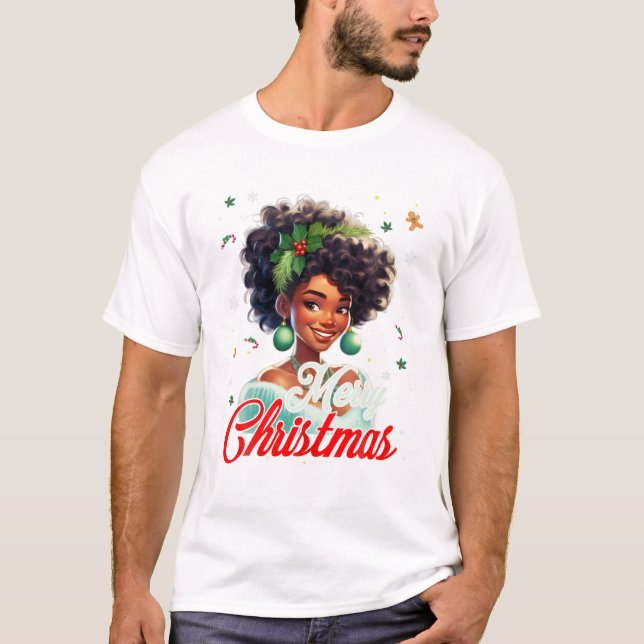 Camiseta African Girl American Melanin (Frente)