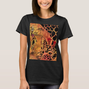 Camiseta African Girl and Giraffe - Amigos - Desenho de Art