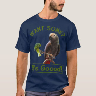 Camiseta African Grey Parrot Broccoli for Men Women Kids