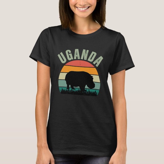 Camiseta African Hippos in Uganda Hippopotamus Safari (Frente)