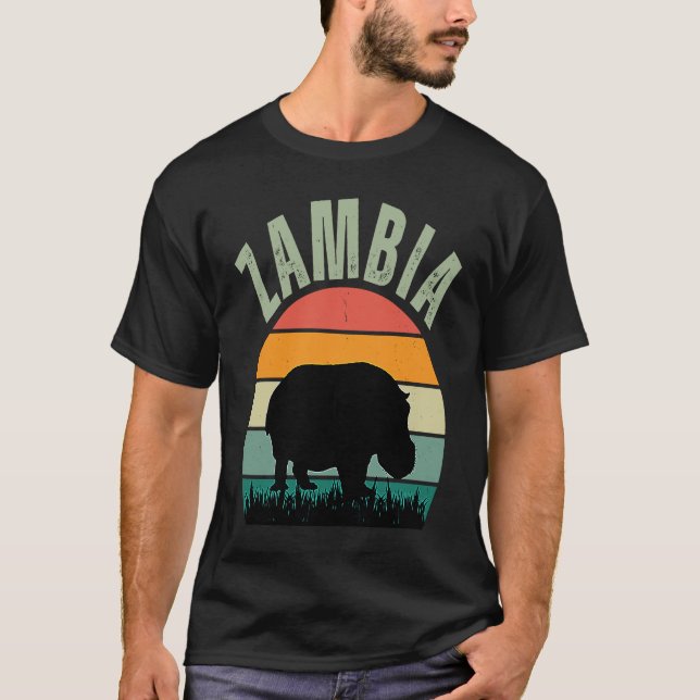 Camiseta African Hippos in Zambia, Hippopotamus Safari (Frente)