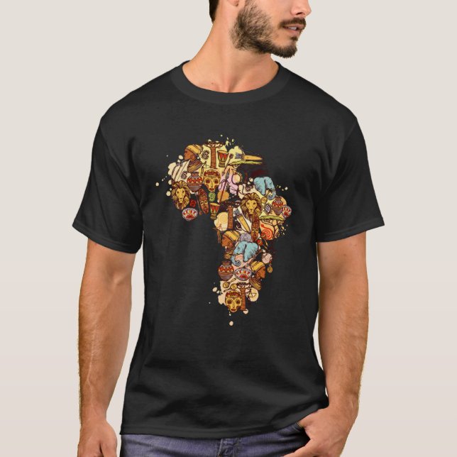 Camiseta African Map American Beautiful Black History BLM (Frente)