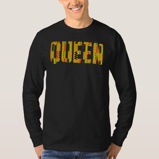Camiseta African Queen  For Women Cool Kente Cloth (Frente)