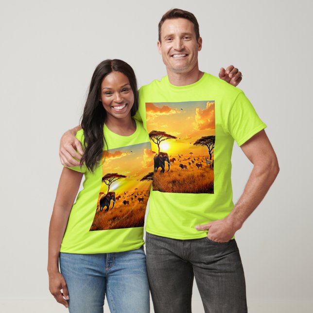 Camiseta African Sunset Safari Majestade Design (Unissex)