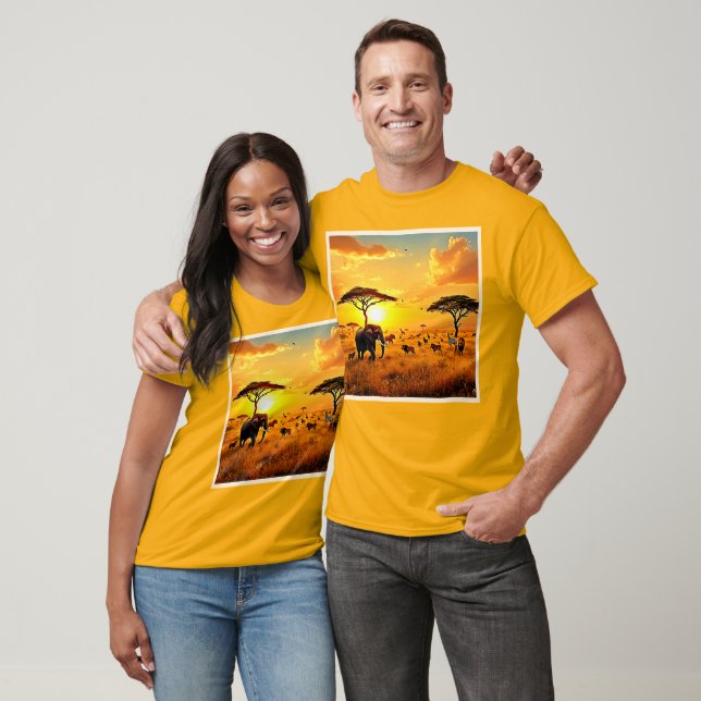 Camiseta African Sunset Safari Majestade Design (Unissex)