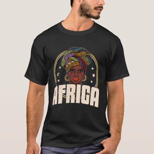 Camiseta African woman womanism ethnic earrings necklace he (Frente)
