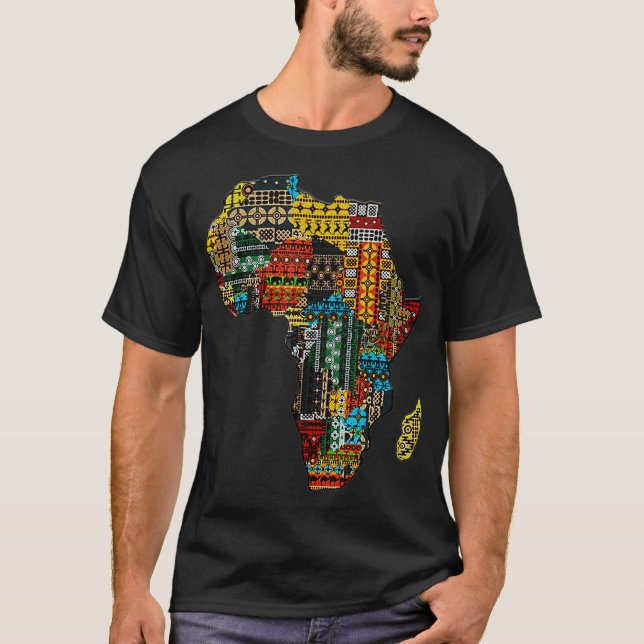 Camiseta Africanos Dashiki Pattrens História Negra Mês Teto (Frente)