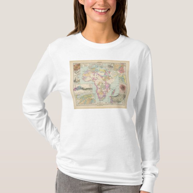 Camiseta Afrika - mapa do atlas de África (Frente)