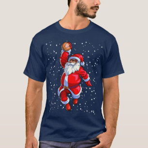 Camiseta Afro-Africano Papai Noel de Basquete Africano