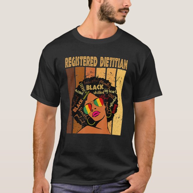 Camiseta Afro-Afro-Afro-Americano Registrado - negro H (Frente)
