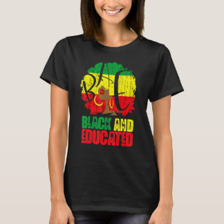Camiseta Afro Afro-Americano Negro E Educado Melanina Q