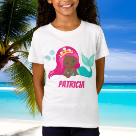 Camiseta afro-americana bonita adiciona nome t-shi