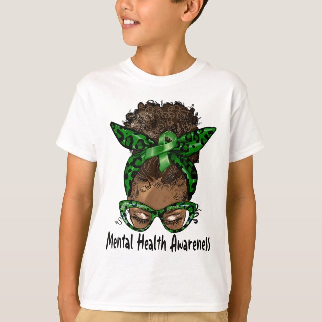 Camiseta Afro-Americana de Saúde Mental Awarene (Frente)