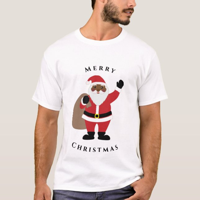 Camiseta Afro-Americana Santa Claus (Frente)