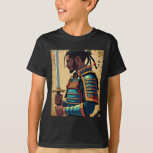 Camiseta Afro-Americano Bushido Warr, Samurai Vintage
