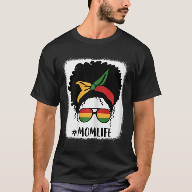 Camiseta Afro-Americano Mãe Vida Negra Mãe Mãe Mãe D (Frente)