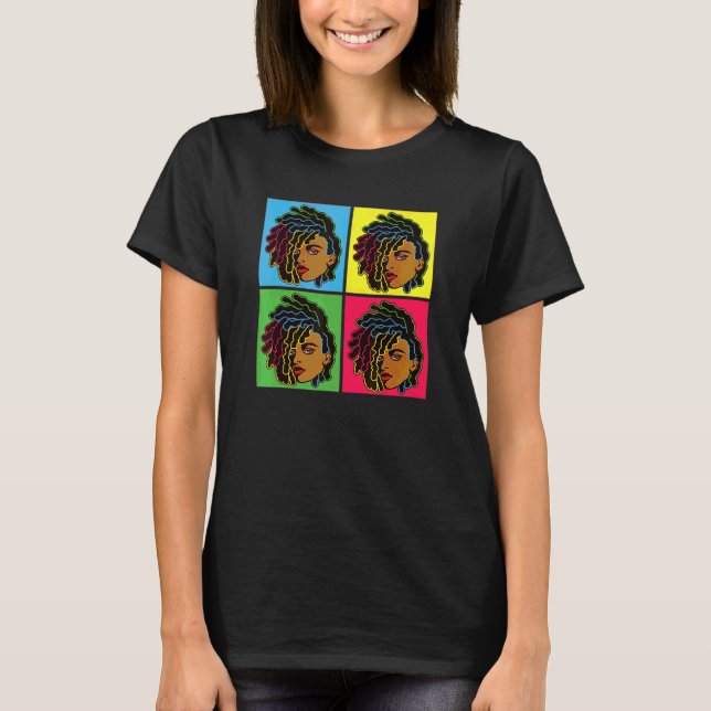 Camiseta Afro-Americano Natural de Mulher Negra (Frente)