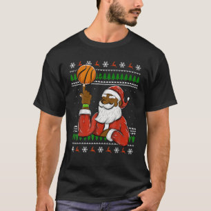 Camiseta Afro-Americano Papai Noel Basquete Ugly Chris