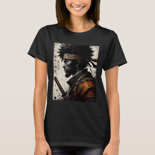 Camiseta Afro-Americano Samurai Vintage African Bushido War