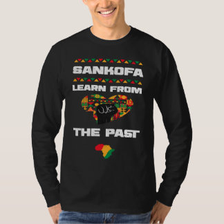 Camiseta Afro-americano Sankofa Aprenda com a História Negr