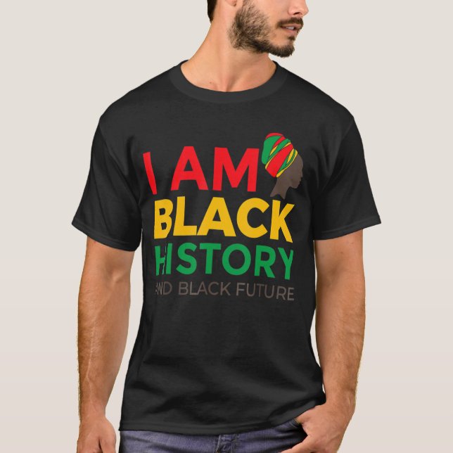 Camiseta Afro-Americano Sou História Negra Mês (Frente)