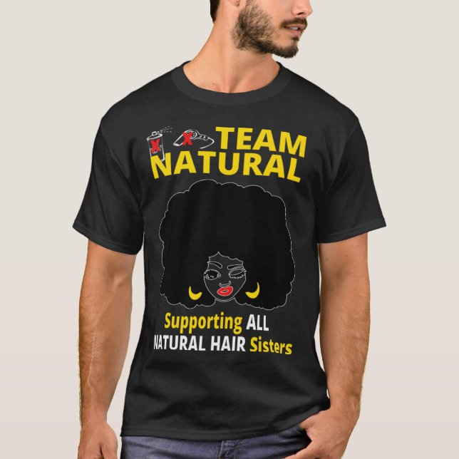 Camiseta Afro Black Girl Team Natural Supporting Natural Ha (Frente)