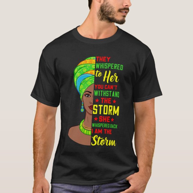 Camiseta Afro Black History Month African Woman I Am The St (Frente)