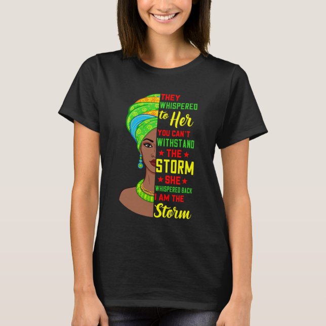 Camiseta Afro Black History Month African Woman I Am The St (Frente)