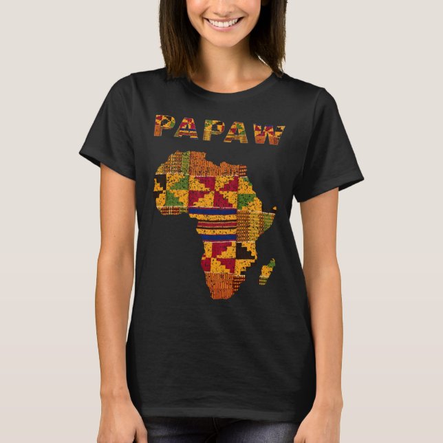 Camiseta Afro Black Papaw African Ghana Kente Cloth Family  (Frente)