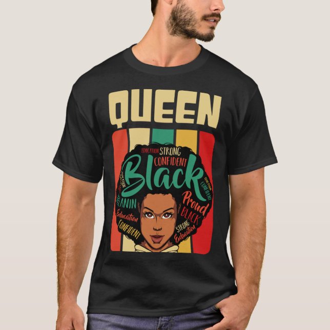Camiseta Afro Black Queen Melanin Anti Rassism African Woma (Frente)