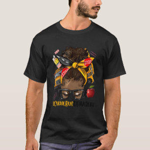Camiseta Afro Black School Bus Life First Day