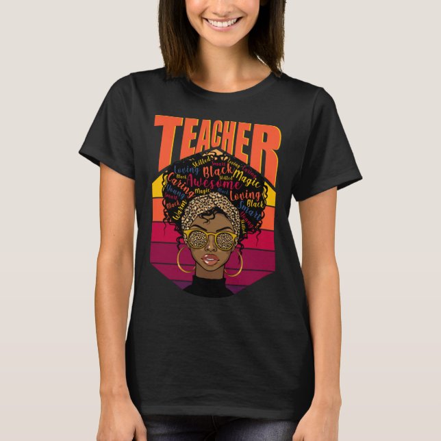 Camiseta Afro Black Women Teacher Melanin Smart African Ame (Frente)
