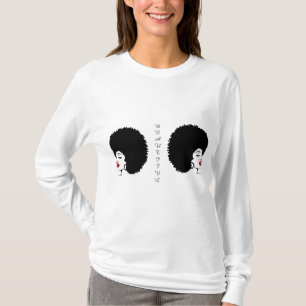 Camiseta Afro com Lábios Vermelhos Bonitos