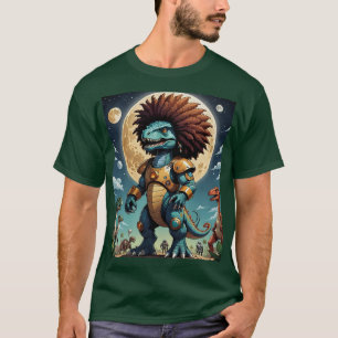 Camiseta Afro Dinosaur Warrior Moonlight Shirt