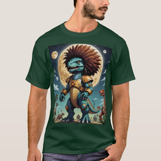 Camiseta Afro Dinosaur Warrior Moonlight Shirt (Frente)