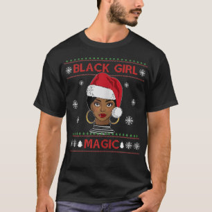 Camiseta Afro Diva Black Girl Magic Santa Hat Melanin Queen
