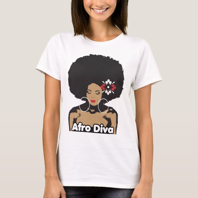 Camiseta Afro Diva T-shirt Para Mulheres (Frente)