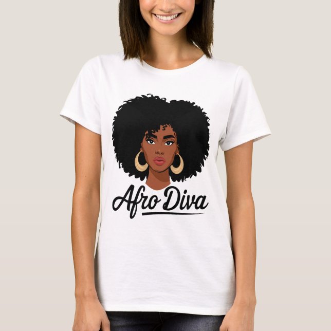 Camiseta Afro Diva T-shirt Para Mulheres (Frente)