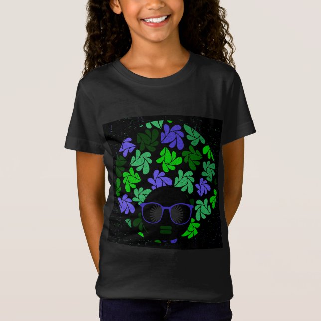 Camiseta Afro Diva Verde & Azul (Frente)