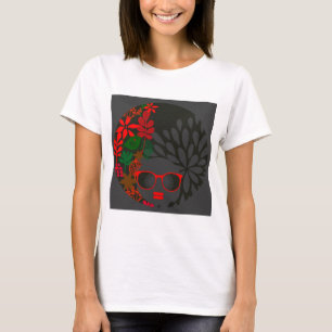 Camiseta Afro Diva Vermelho Verde Ardósia Preto