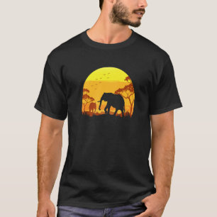 Camiseta Afro-Elefante Baby Savannah Safari Animal Retro