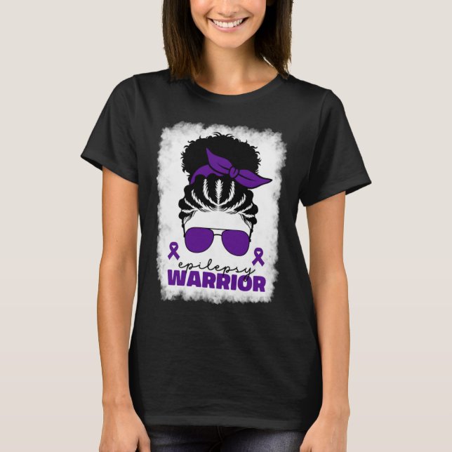 Camiseta Afro Epilepsy Warrior For Black Women Epilepsy Awa (Frente)
