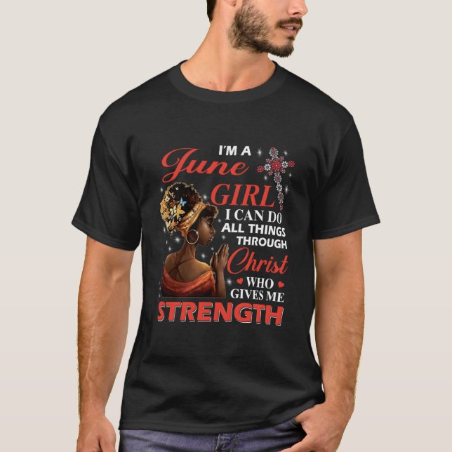 Camiseta Afro EU Sou Um Junho Posso Fazer Todas as Coisas A (Frente)
