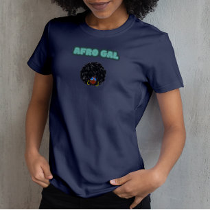 Camiseta Afro Gal Marinho Bella+Canvas - Camisa-T Ajustado