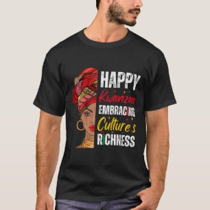 Camiseta Afro Girl Happy Kwanzaa Patrimônio Africano Americ