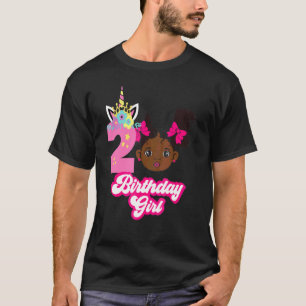 Camiseta Afro Girl segundo aniversário Black Girl African A