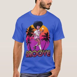 Camiseta Afro Groove Roller Skate Retro 80s 70s Disco