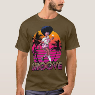Camiseta Afro Groove Roller Skate Retro 80s 70s Disco