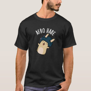 Camiseta Afro Hare Engraçado Coelho com Afro Pun Dark BG